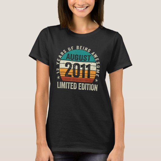 8月以来12歳12誕生日素晴らし少年 Tシャツ (正面)