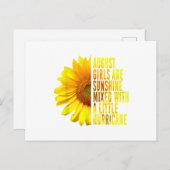 8月生まれの女性の誕生日ひまわりラバー フロ ポストカード (正面/裏面)