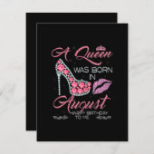 8月生まれの女王 誕生日プレゼント 女性 招待状 (正面/裏面)