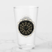 8月19日記念ブ結婚ロンズメダリオン文字 タンブラーグラス (正面)