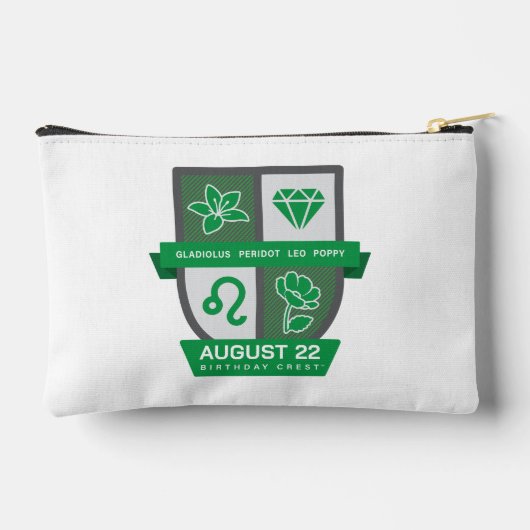 8月1-22生まれのかたのためのLeo Birthday Crest™ アクセサリーポーチ (裏面)