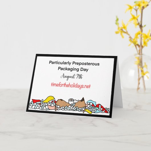 8月7日は特に馬鹿げた包装の日 カード (黄色い花)