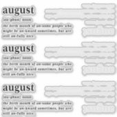 8月 定義 誕生日 シール (正面)