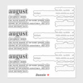 8月 定義 誕生日 シール (シート)