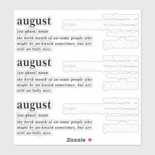 8月 定義 誕生日 シール (シート)