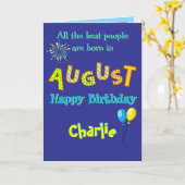 8月 誕生日 折りたたみグリーティングカード カード (黄色い花)