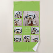 8枚のカスタム写真でフォトコラージュを作成 – ライム ビーチタオル (正面)