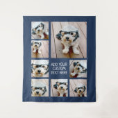 8枚のカスタム写真とコラージュを作成Navy タペストリー (正面)