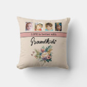 8枚のグランドキッズフラワーピンク クッション (正面)