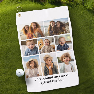 8枚のコラージュモダンミニマル – 白黒 ゴルフタオル