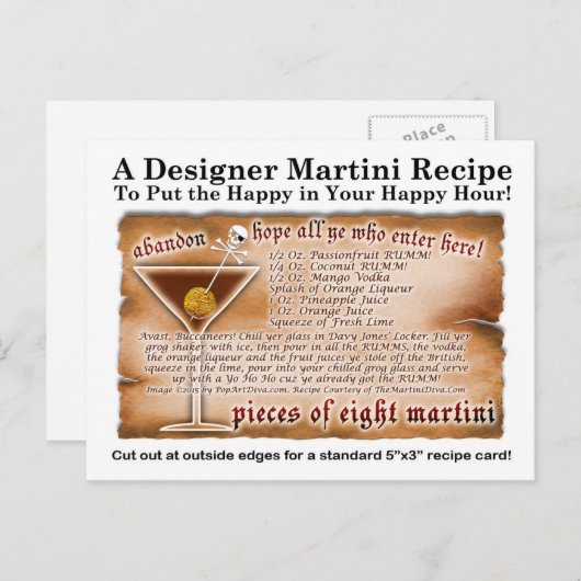 8枚のトロピカルマルチニレシピはがき ポストカード (正面/裏面)