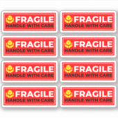 8枚のビニール フラジャイル ステッカー（取り扱いに注意） シール (正面)