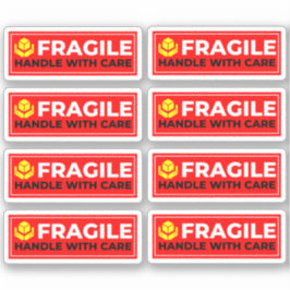 8枚のビニール フラジャイル ステッカー（取り扱いに注意） シール