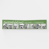 8枚のフォトコラージュでカスタムおめでとう 横断幕 (横)