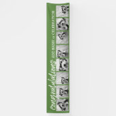 8枚のフォトコラージュでカスタムおめでとう 横断幕 (縦)