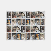 8枚のフォトコラージュをグレーで作成 フリースブランケット (正面(横))