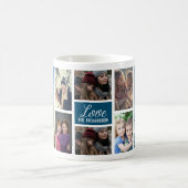 8枚の写真のコラージュをカスタマイズ コーヒーマグカップ (中央)