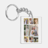 8枚の写真のコラージュ結婚を作成 キーホルダー (正面左)