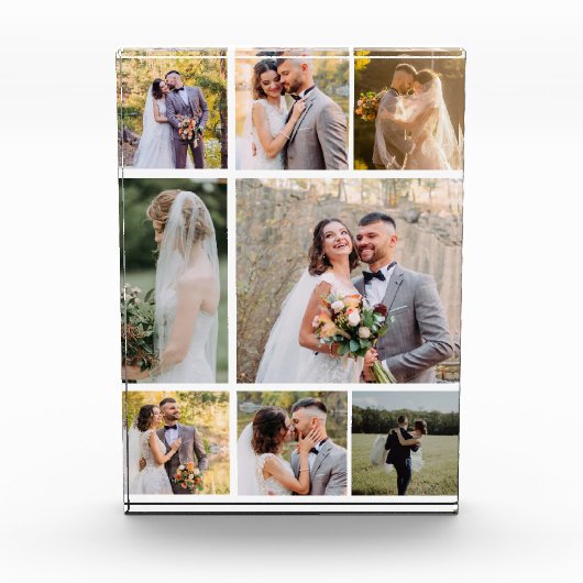 8枚の写真のコラージュ結婚を作成 フォトブロック (正面)