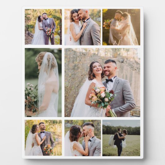 8枚の写真のコラージュ結婚を作成 フォトプラーク (正面)