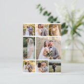 8枚の写真のコラージュ結婚を作成 ポストカード (スタンド正面)