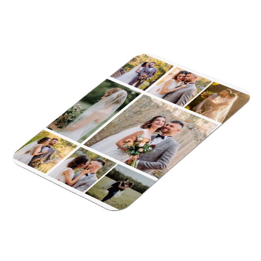 8枚の写真のコラージュ結婚を作成 マグネット (左側)