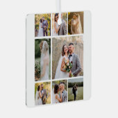 8枚の写真のコラージュ結婚を作成 メタルオーナメント (正面右)