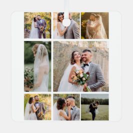 8枚の写真のコラージュ結婚を作成 メタルオーナメント
