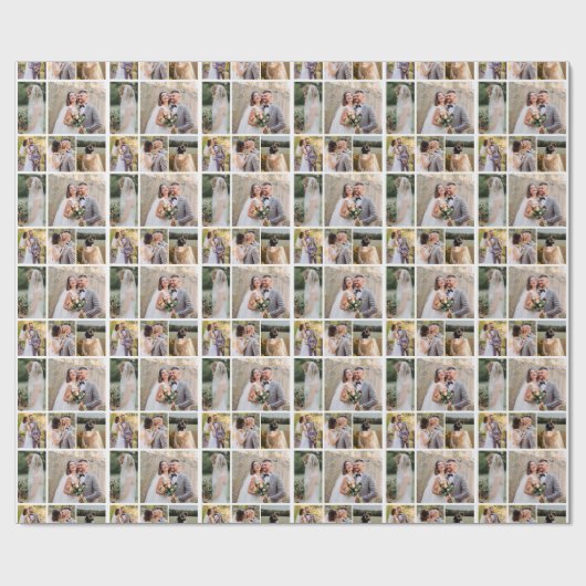 8枚の写真のコラージュ結婚を作成 ラッピングペーパー (フラット)