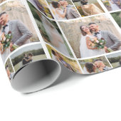 8枚の写真のコラージュ結婚を作成 ラッピングペーパー (ロールコーナー)