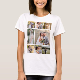 8枚の写真のコラージュ結婚を作成 Tシャツ