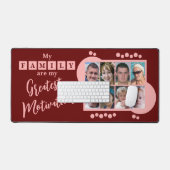 8枚の写真の家族のモチベーションburgundy pink デスクマット (キーボード&マウス)