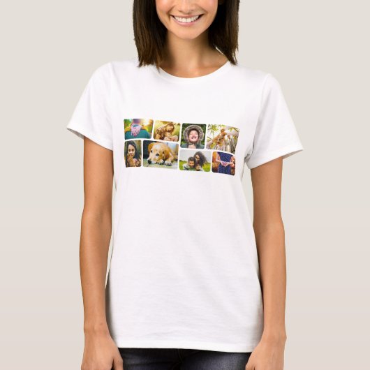 8枚の写真を丸めたTシャツ Tシャツ (正面)