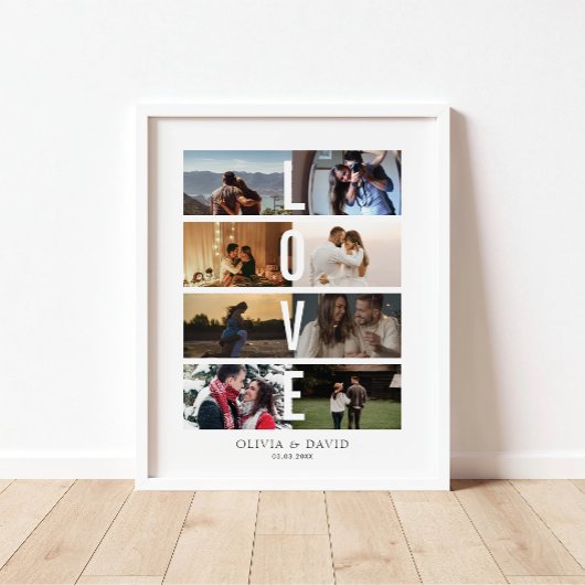 8枚の写真を使ったラブコラージュ ポスター