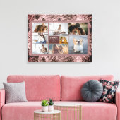 8枚の写真を追加バラ金ゴールドテクスチャフローラルパターン キャンバスプリント (インサイチュ (リビング))