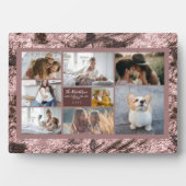 8枚の写真を追加バラ金ゴールドテクスチャフローラルパターン フォトプラーク (正面)