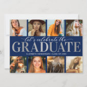 8枚の写真を飾れる 現代的な卒業パーティー招待状 招待状 (正面)