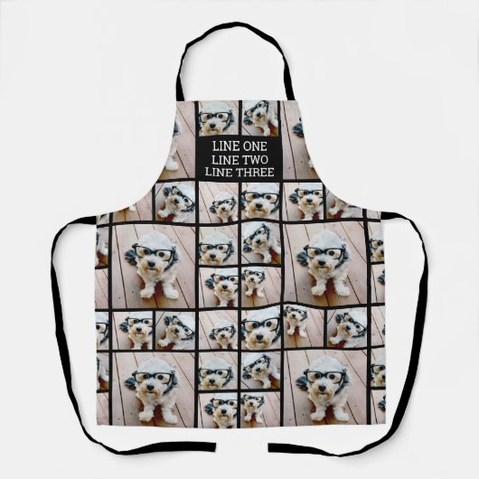 8枚の写真カスタムでフォトコラージュを作成する エプロン (正面)