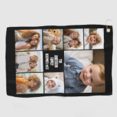 8枚の写真カスタムでフォトコラージュを作成する ゴルフタオル (横)