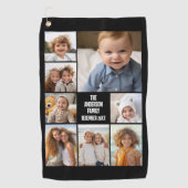 8枚の写真カスタムでフォトコラージュを作成する ゴルフタオル (正面)