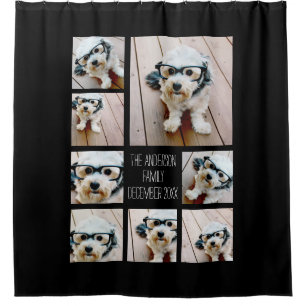 8枚の写真カスタムでフォトコラージュを作成する シャワーカーテン
