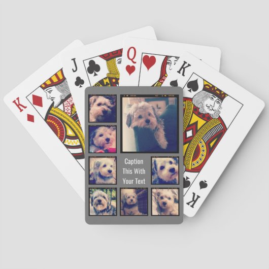 8枚の写真カスタムでフォトコラージュを作成する トランプ (裏面)