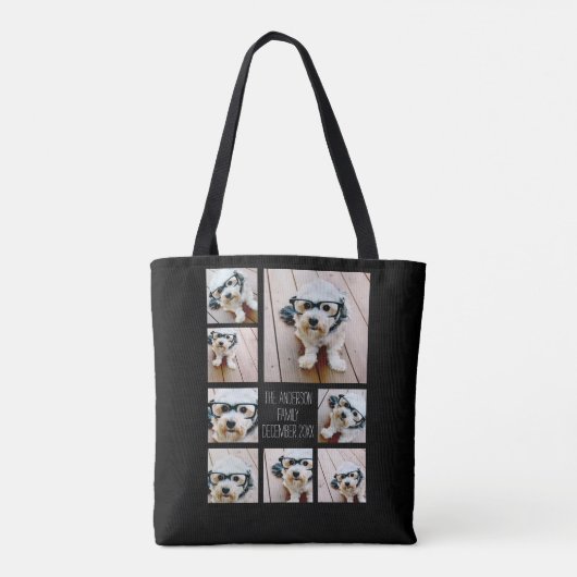 8枚の写真カスタムでフォトコラージュを作成する トートバッグ (裏面)