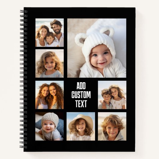 8枚の写真カスタムでフォトコラージュを作成する ノートブック (正面)
