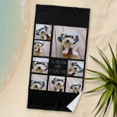 8枚の写真カスタムでフォトコラージュを作成する ビーチタオル