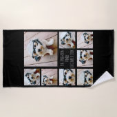 8枚の写真カスタムでフォトコラージュを作成する ビーチタオル (正面)