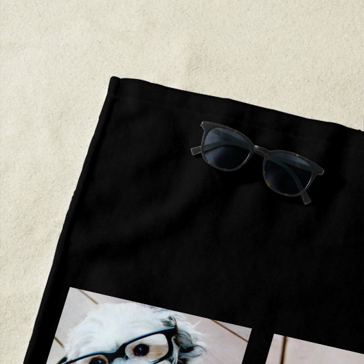 8枚の写真カスタムでフォトコラージュを作成する ビーチタオル (インサイチュ)