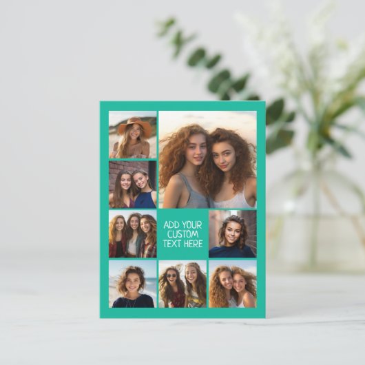 8枚の写真カスタムでフォトコラージュを作成する ポストカード (スタンド正面)