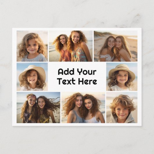 8枚の写真カスタムでフォトコラージュを作成する ポストカード (正面)