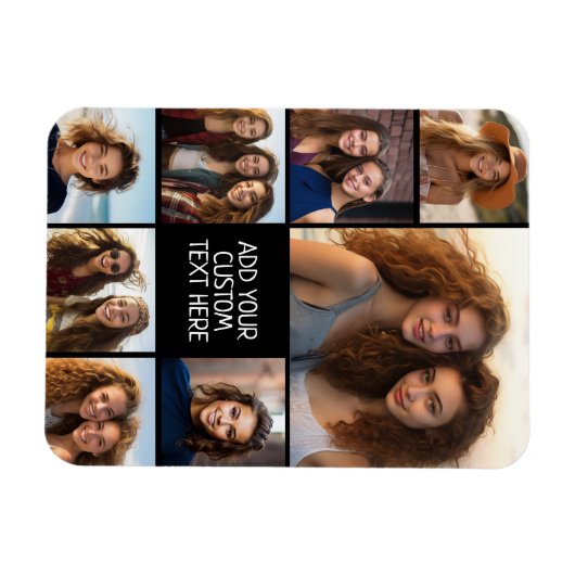 8枚の写真カスタムでフォトコラージュを作成する マグネット (横)